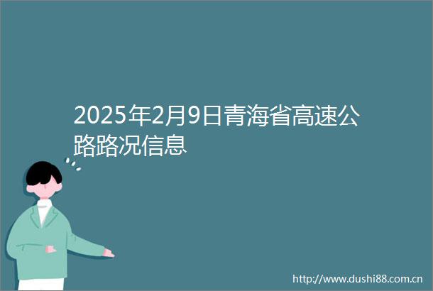 2025年2月9日青海省高速公路路况信息