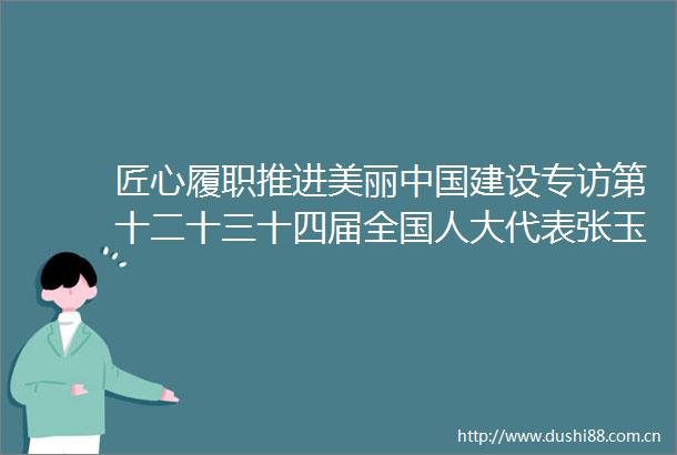 匠心履职推进美丽建设专访第十二十三十四届全国人大代表张玉珍
