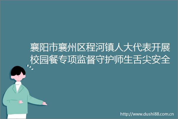 襄阳市襄州区程河镇人大代表开展校园餐专项监督守护师生舌尖安全