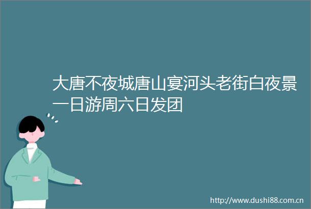 大唐不夜城唐山宴河头老街白夜景一日游周六日发团