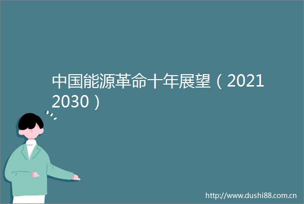能源革命十年展望（20212030）