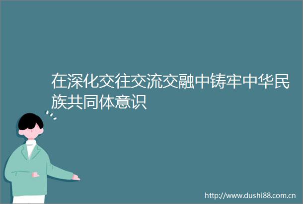 在深化交往交流交融中铸牢中华民族共同体意识