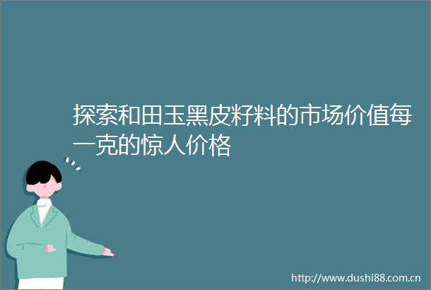 探索和田玉黑皮籽料的市场价值每一克的惊人价格