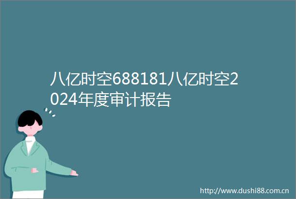 八亿时空688181八亿时空2024年度审计报告