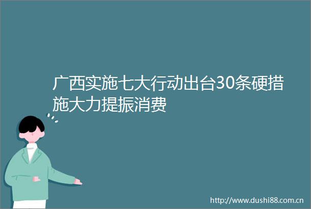 广西实施七大行动出台30条硬措施大力提振消费