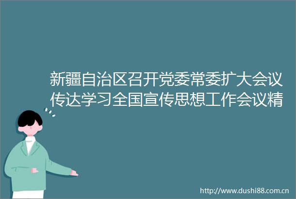 新疆自治区召开党委常委扩大会议传达学习全国宣传思想工作会议精神
