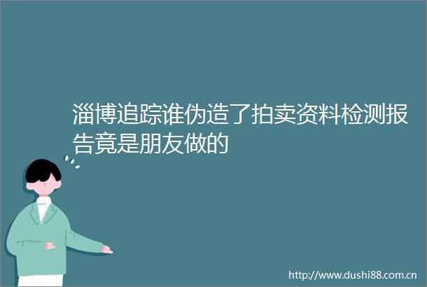淄博追踪谁伪造了拍卖资料检测报告竟是朋友做的