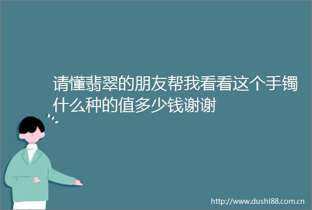 请懂翡翠的朋友帮我看看这个手镯什么种的值多少钱谢谢