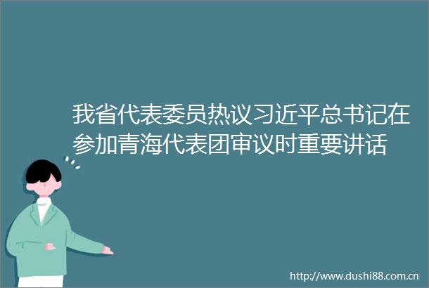 我省代表委员热议总书记在参加青海代表团审议时重要讲话