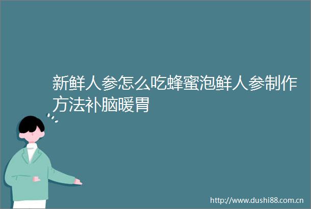 新鲜人参怎么吃蜂蜜泡鲜人参制作方法补脑暖胃