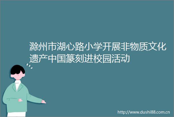 滁州市湖心路小学开展非物质文化遗产篆刻进校园活动