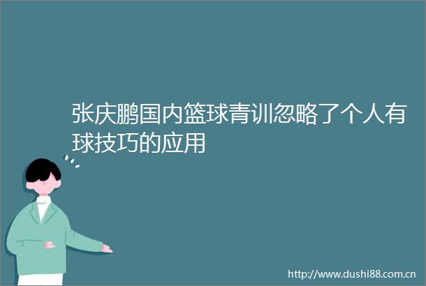 张庆鹏国内篮球青训忽略了个人有球技巧的应用