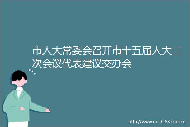 市人大常委会召开市十五届人大三次会议代表建议交办会