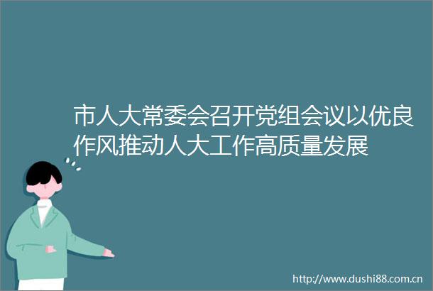 市人大常委会召开党组会议以优良作风推动人大工作高质量发展