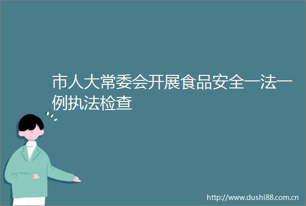 市人大常委会开展食品安全一法一例检查