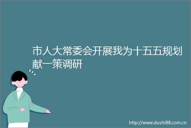 市人大常委会开展我为十五五规划献一策调研