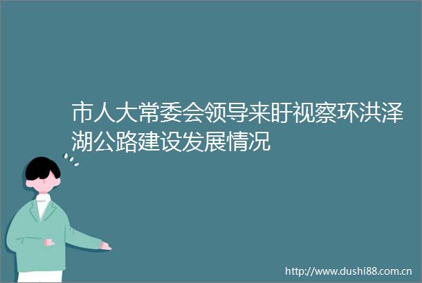 市人大常委会来盱视察环洪泽湖公路建设发展情况