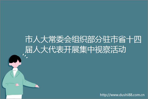 市人大常委会组织部分驻市省十四届人大代表开展集中视察活动