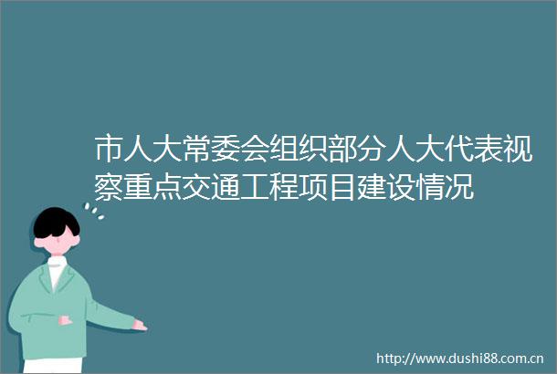 市人大常委会组织部分人大代表视察重点交通工程项目建设情况