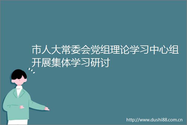 市人大常委会党组理论学习中心组开展集体学习研讨