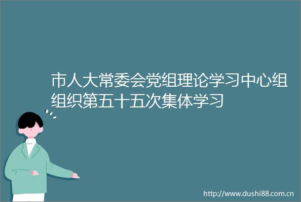 市人大常委会党组理论学习中心组组织第五十五次集体学习