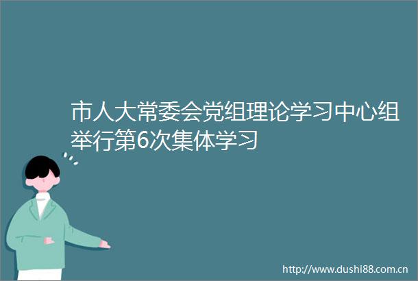 市人大常委会党组理论学习中心组举行第6次集体学习