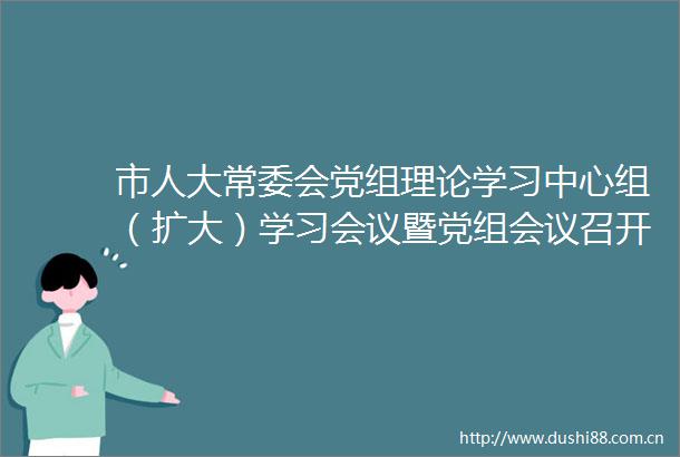 市人大常委会党组理论学习中心组（扩大）学习会议暨党组会议召开