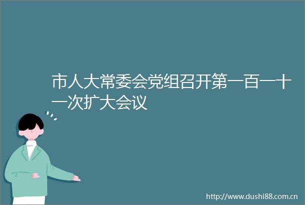 市人大常委会党组召开第一百一十一次扩大会议