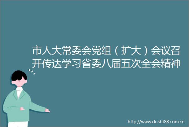 市人大常委会党组（扩大）会议召开传达学习省委八届五次全会精神