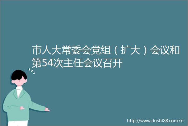 市人大常委会党组（扩大）会议和第54次主任会议召开