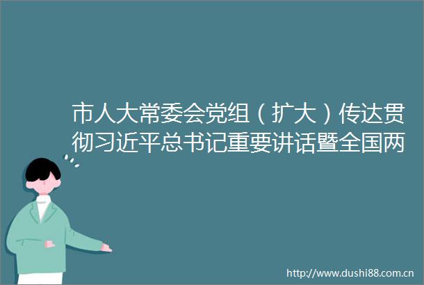市人大常委会党组（扩大）传达贯彻总书记重要讲话暨全国两会精神会议召开