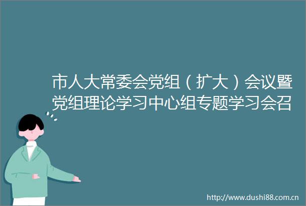 市人大常委会党组（扩大）会议暨党组理论学习中心组专题学习会召开