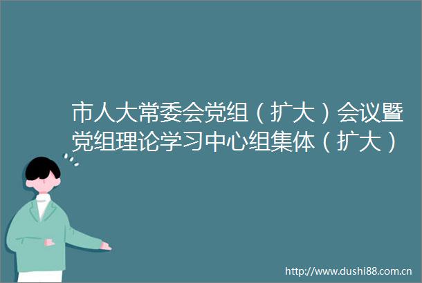 市人大常委会党组（扩大）会议暨党组理论学习中心组集体（扩大）学习举行