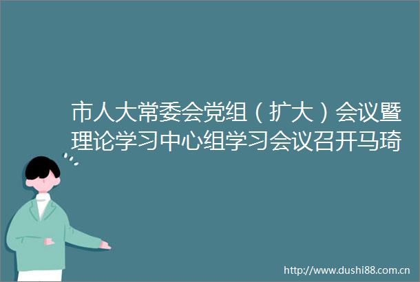 市人大常委会党组（扩大）会议暨理论学习中心组学习会议召开马琦出席