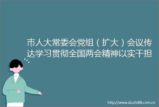市人大常委会党组（扩大）会议传达学习贯彻全国两会精神以实干担当推动决策部署落地见效