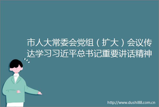 市人大常委会党组（扩大）会议传达学习总书记重要讲话精神