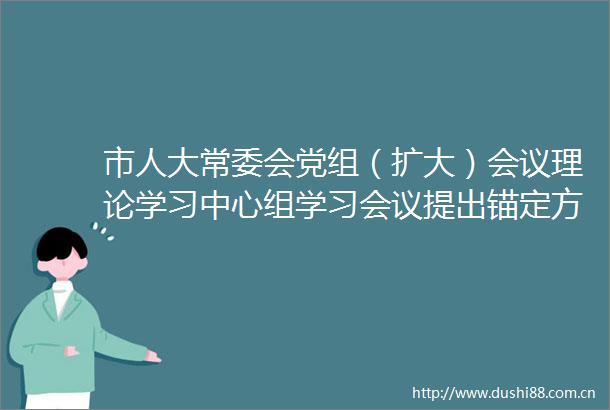市人大常委会党组（扩大）会议理论学习中心组学习会议提出锚定方向昂扬奋进以新担当新作为推进省域副中心城市建设