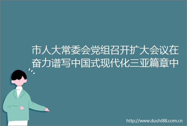 市人大常委会党组召开扩大会议在奋力谱写式现代化三亚篇章中展现人大新担当新作为
