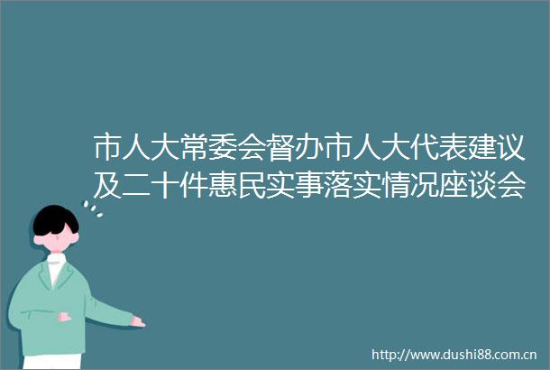 市人大常委会督办市人大代表建议及二十件惠民实事落实情况座谈会召开