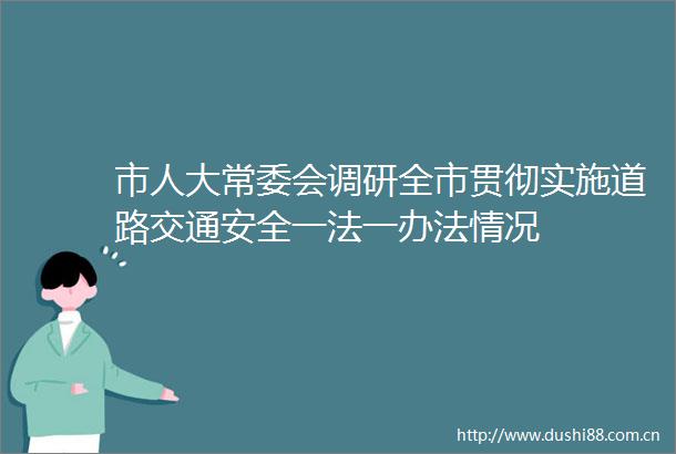 市人大常委会调研全市贯彻实施道路交通安全一法一办法情况