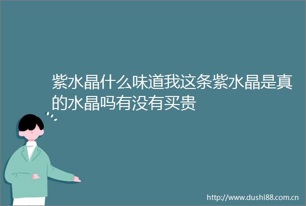 紫水晶什么味道我这条紫水晶是真的水晶吗有没有买贵