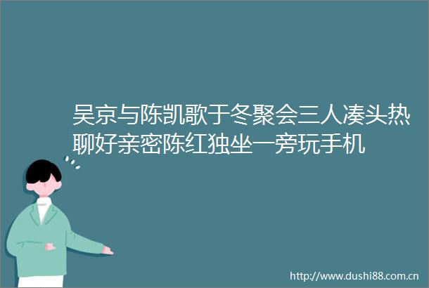 吴京与陈凯歌于冬聚会三人凑头热聊好亲密陈红独坐一旁玩手机
