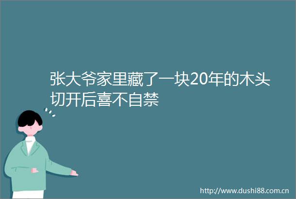 张大爷家里藏了一块20年的木头切开后喜不自禁