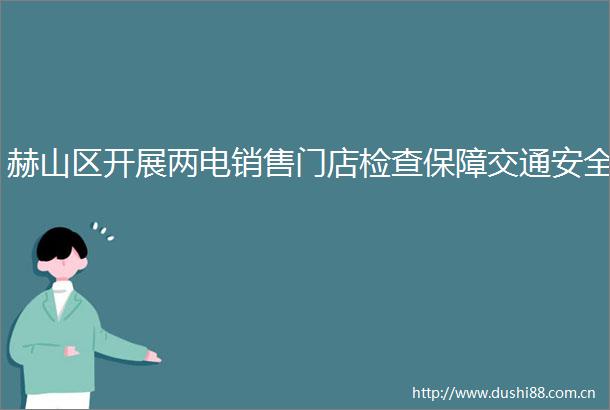 赫山区开展两电销售门店检查保障交通安全