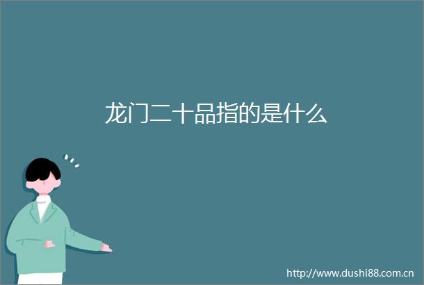 龙门二十品指的是什么