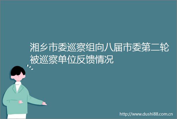 湘乡市委巡察组向八届市委第二轮被巡察单位反馈情况