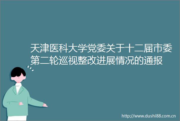 天津医科大学党委关于十二届市委第二轮巡视整改进展情况的通报