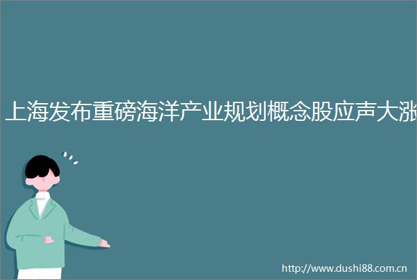 上海发布重磅海洋产业规划概念股应声大涨