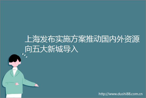 上海发布实施方案推动国内外资源向五大新城导入