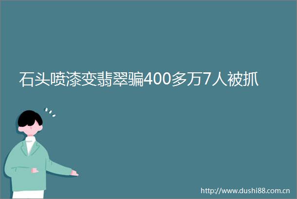 石头喷漆变翡翠400多万7人被抓
